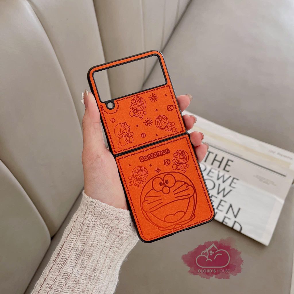 Case Ốp điện thoại Samsung Z Flip Da Nhám Doraemon Samsung Z Flip 3/4