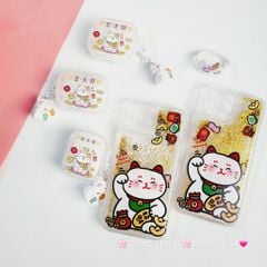 Case Ốp điện thoại iPhone Mèo May Mắn Nước Bling Bling iPhone 11/12/13/14/15/Pro/Promax - TẾT