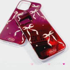 Case Ốp điện thoại iPhone Nơ Trắng Nền Đỏ White iPhone 12/13/14/15/16/Pro/Promax