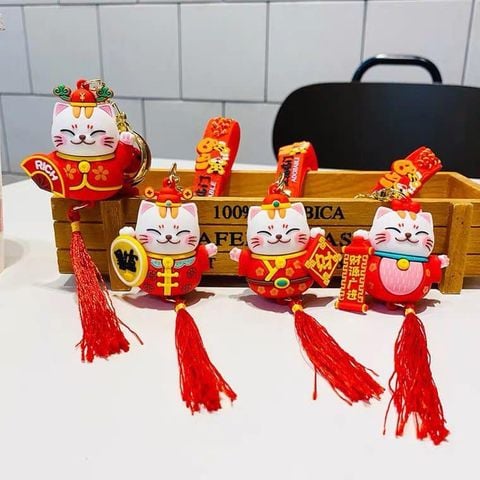 Móc khoá Mèo may mắn Tua rua - TẾT