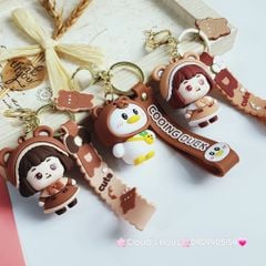 Móc Khoá Bé Gái Cute & Vịt Nâu Cooing Duck