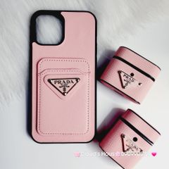 Case Ốp điện thoại iPhone Prada Da Đựng Card Sang Chảnh iPhone 11/12/13/14/15/Pro/Promax