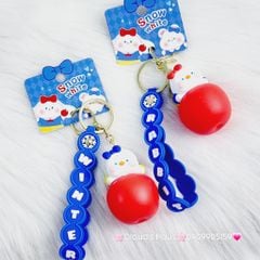 Móc Khóa Vịt Cà Chua Có đèn Rabbit Winter Snow white