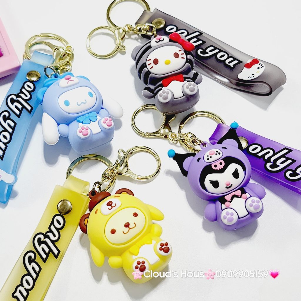 Móc Khóa Sanrio Kuromi Cinnamoroll Flan dây Only you