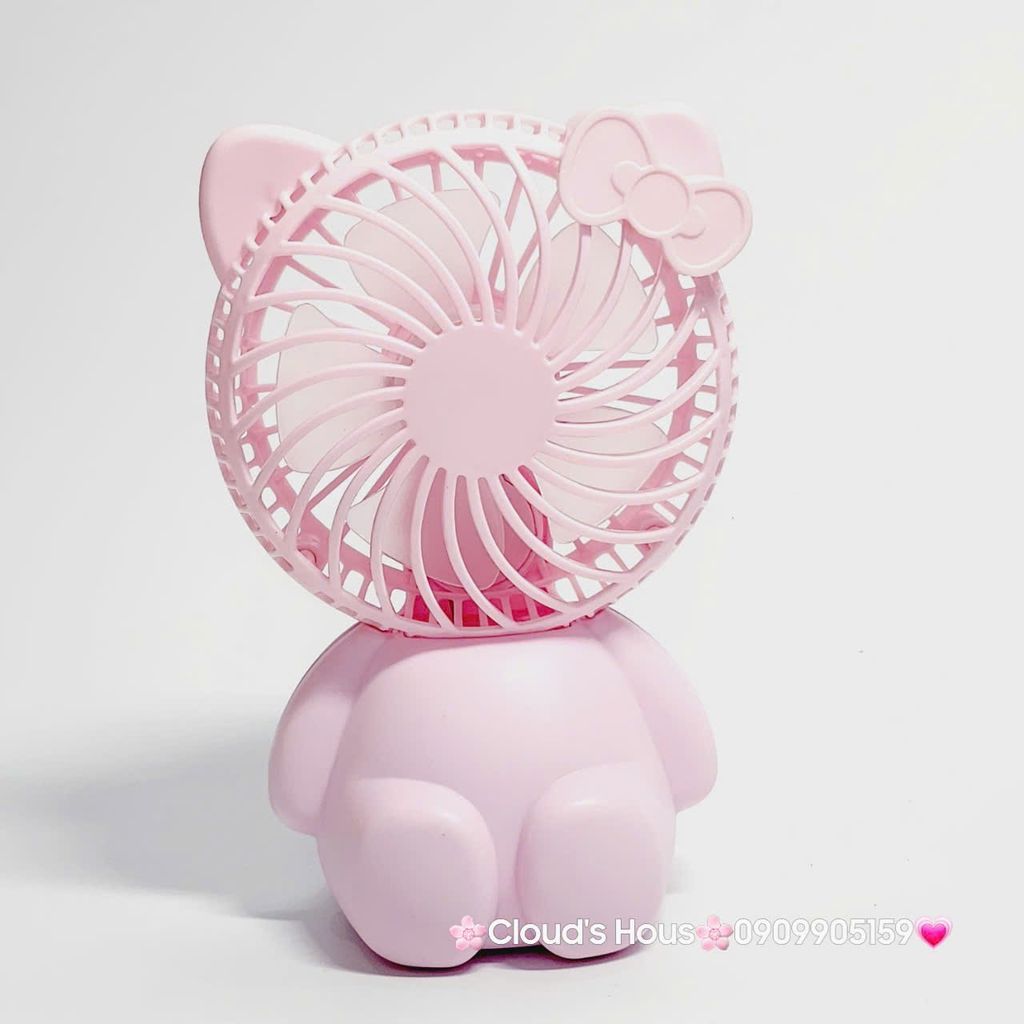 Mini Fan - Quạt Cầm Tay - Để Bàn Hello Kitty Ngồi (nhiều màu)