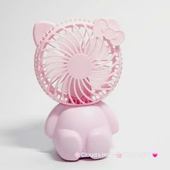 Mini Fan - Quạt Cầm Tay - Để Bàn Hello Kitty Ngồi (nhiều màu)