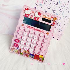 Máy tính hoạt hình Hello Kitty Vuông Viền Gợn Sóng siêu dễ thương KT-800