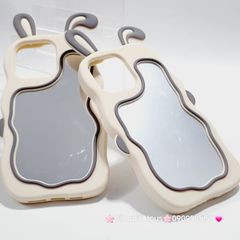 Case Ốp điện thoại iPhone Su dẻo Tai Thỏ Gợn Sóng Lưng Gương iPhone 6P/7P/8P/X/Xs/XSMax/11/12/13/14/15/Pro/Promax