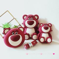 TÚI ĐEO CHÉO SILICONE GẤU DÂU LOTSO Màu đậm Chính Hãng Disney