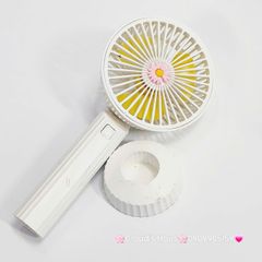 Mini Fan - Quạt Cầm Tay Trắng Bông Hoa