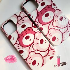 Case Ốp điện thoại iPhone Gấu dâu Lotso iPhone 11/12/13/14/Plus/Pro/Promax 2in1