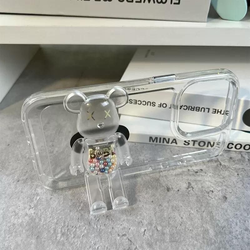 Case Ốp điện thoại iPhone Bearbrick Trong Chống dựng Nút nổi IPhone 11/12/13/14/Plus/Pro/Promax