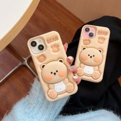 Case Ốp điện thoại iPhone Su dẻo Gấu Nâu 3D Kèm Popsocket iPhone 6P/7P/8P/X/Xs/XSmax/11/12/13/14/15/Pro/Promax