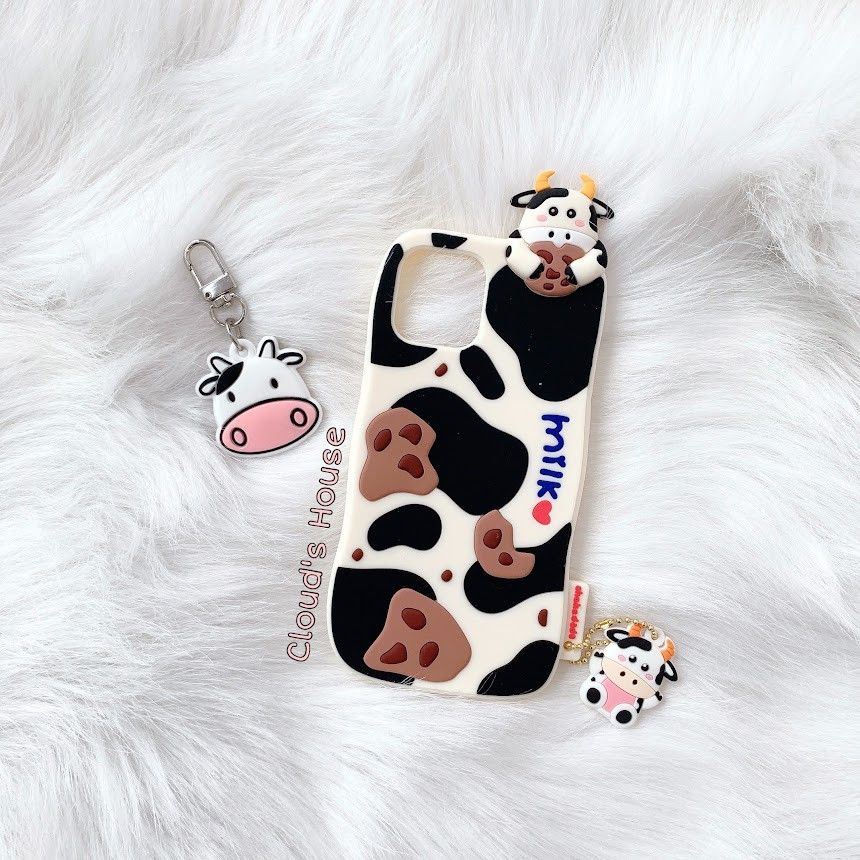 Case Ốp điện thoại iPhone BÒ SỮA SU DẺO nổi iPhone 7/8/Plus/X/Xs/XsMax/11/12/Pro/Promax