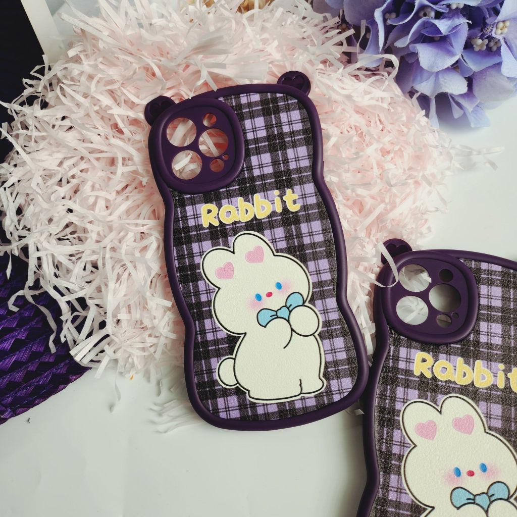 CASE IPHONE NHÁM DA TAI GẤU Tím  - THỎ Rabbit