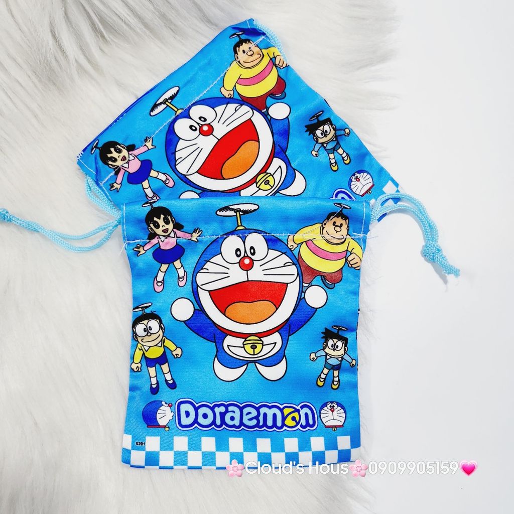Túi Vải Dây Rút mini Hello Kitty & Doraemon