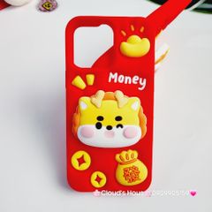 Case Ốp điện thoại iPhone Su dẻo Lân Vàng kèm Popsocket iPhone 11/12/13/14/15/Pro/Promax - TẾT