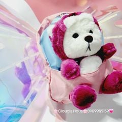 Balo Gấu Dâu Lotso Vải dù Gấu Bông nổi
