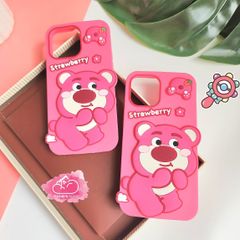 Case Ốp điện thoại iPhone Gấu dâu Lotso Su dẻo Chống Shock iPhone 11/12/13/14/Plus/Pro/Promax