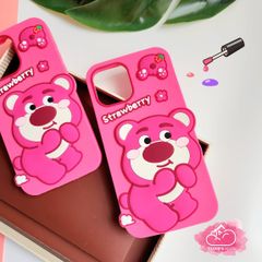 Case Ốp điện thoại iPhone Gấu dâu Lotso Su dẻo Chống Shock iPhone 11/12/13/14/Plus/Pro/Promax