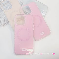 Case Ốp điện thoại iPhone Trong Crytal Magsafe Hồng Pastel Case iPhone 12/13/14/15/16/Pro/Promax