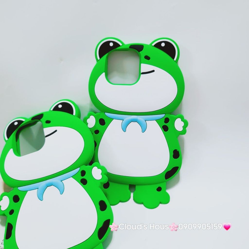 Case Ốp điện thoại iPhone Ếch xanh đeo khăn quàng Su dẻo iPhone 11/12/13/14/15/Plus/Pro/Promax