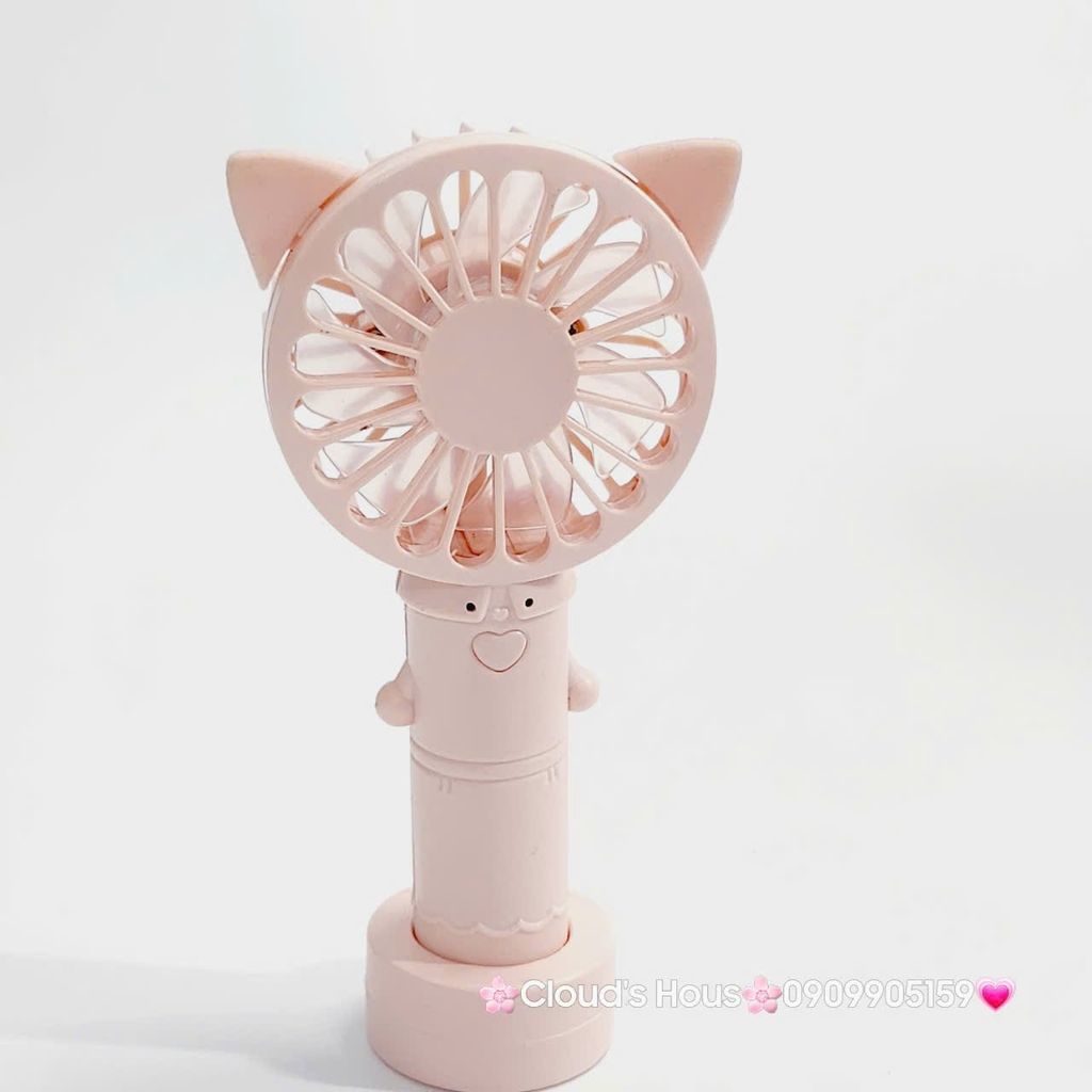 Mini Fan - Quạt Cầm Tay - Để Bàn Có Sừng Đỏ