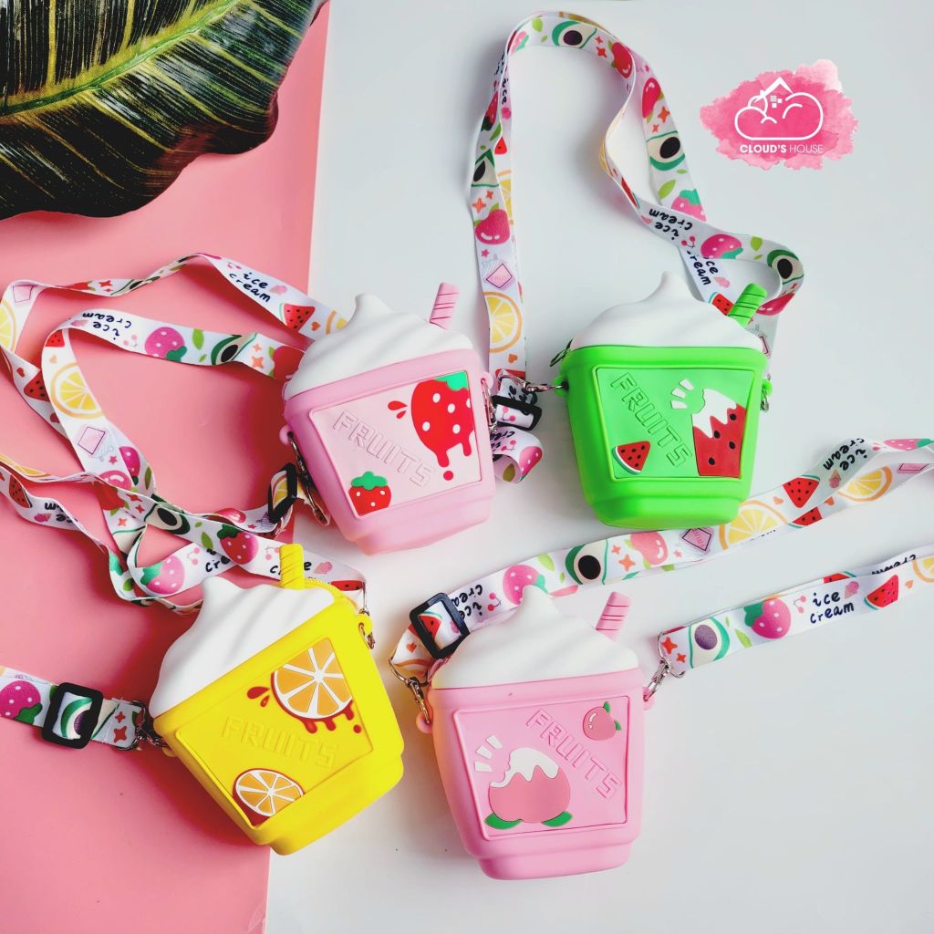 TÚI ĐEO CHÉO SILICONE LY NƯỚC TRÁI CÂY