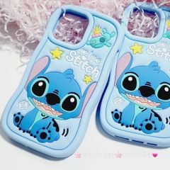 Case Ốp điện thoại iPhone Stitch xanh Su dẻo 3D Nổi iPhone 11/12/13/14/15/Plus/Pro/Promax