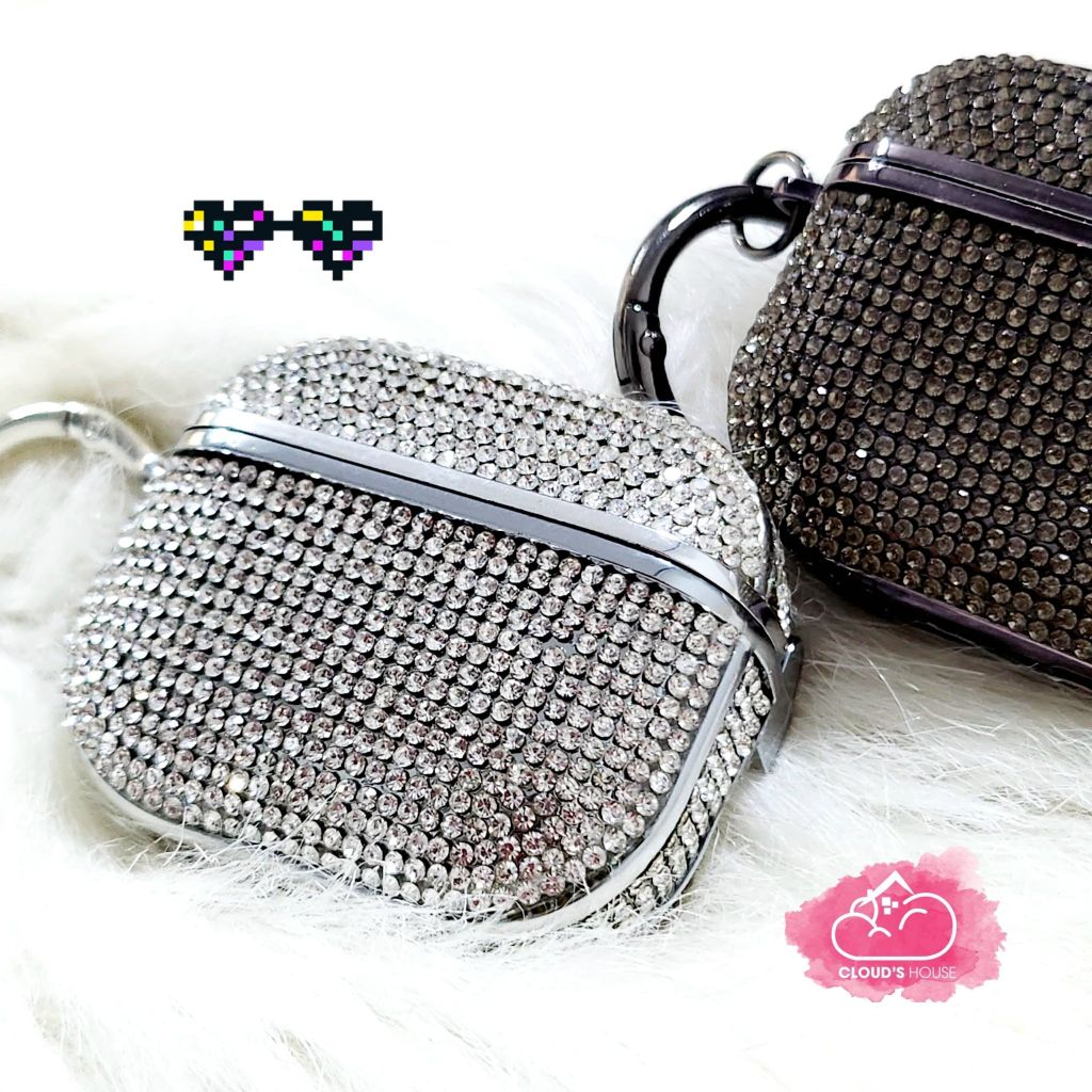 Cover Case Vỏ bảo vệ Airpod Đính đá Trắng sang chảnh Airpod 1/2/3/Pro/Pro2