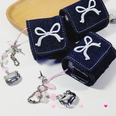 Cover Case Vỏ bảo vệ Airpod Túi Vải Jeans Nơ Airpod 1/2/3/Pro/Pro2