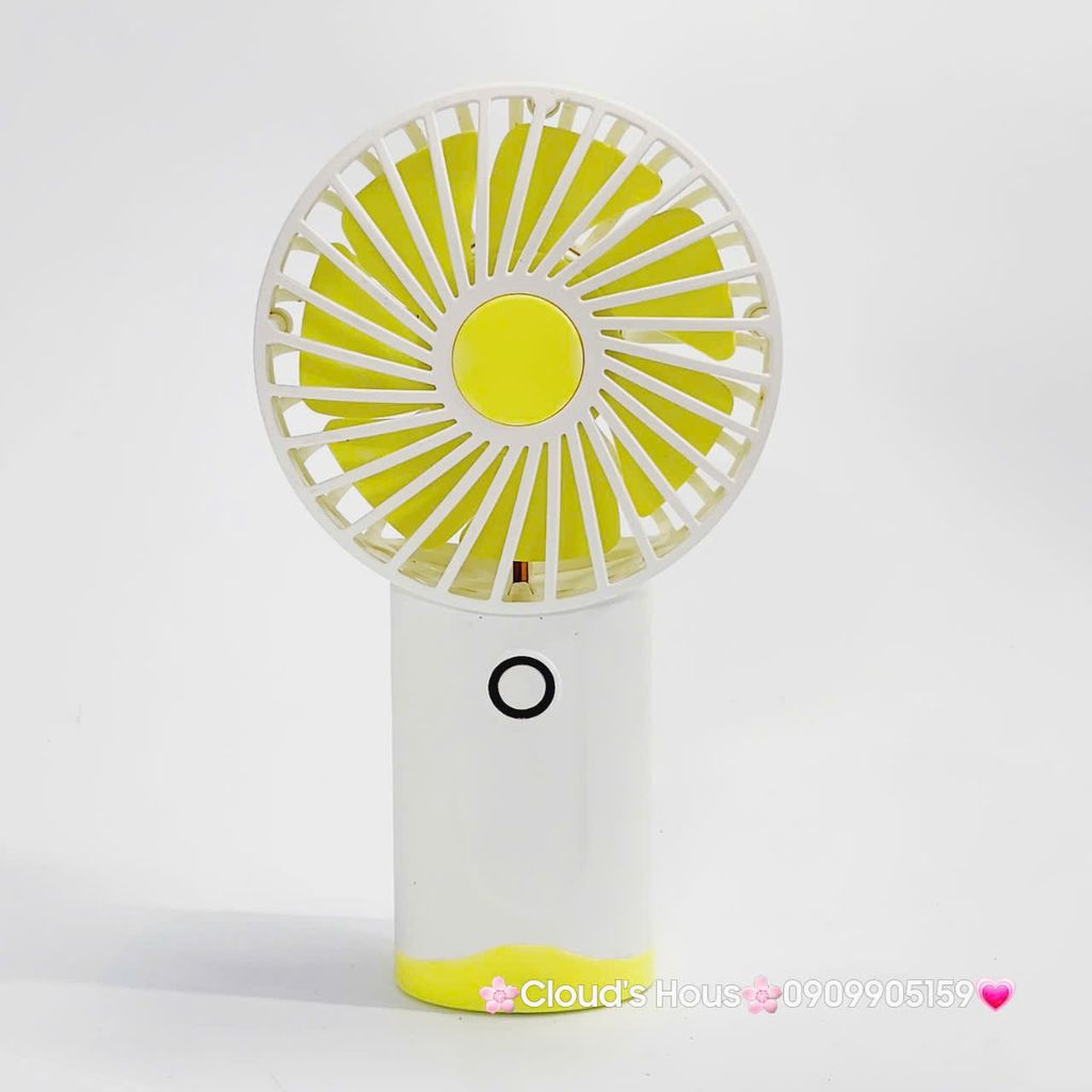 Mini Fan - Quạt Cầm Tay Trắng vàng đơn giản