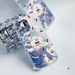 Case Ốp điện thoại iPhone Cherry Ánh Bạc Hologram iPhone 12/13/14/15/Pro/Promax
