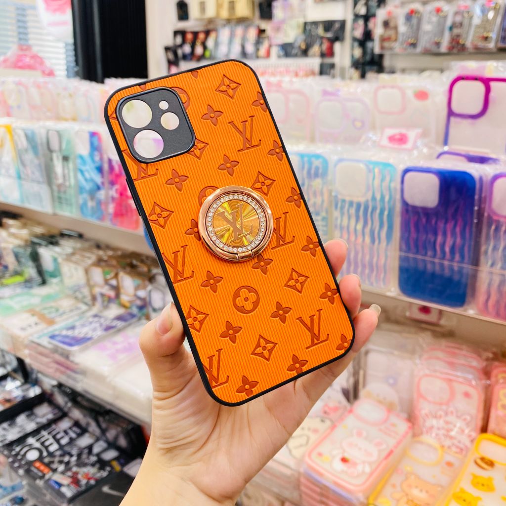 Case Ốp điện thoại iPhone LV Da kèm Ring  iPhone X/Xs/XsMax/11/12/13/Pro/Promax