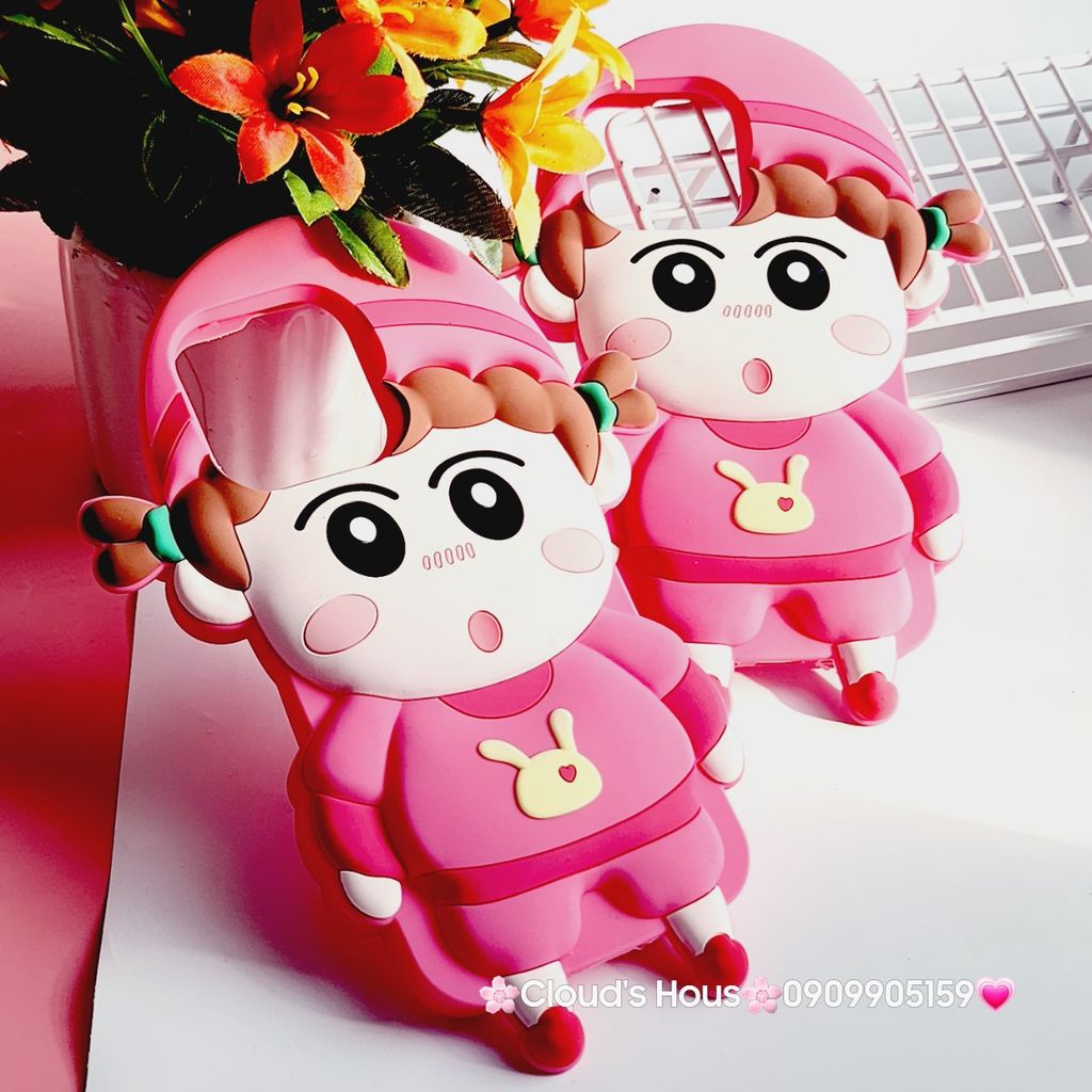 Case Ốp điện thoại iPhone Su dẻo Cô Bé Bút Chì Đồ Hồng iPhone 6P/7P/8P/X/Xs/XSMax/11/12/13/14/15/Pro/Promax