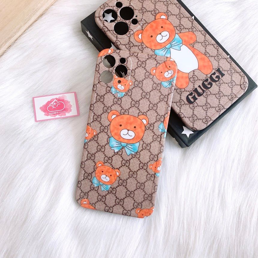CASE IPHONE GUCCI Gấu Cam Chất Nhám Trơn Dẻo ( 2 mẫu)