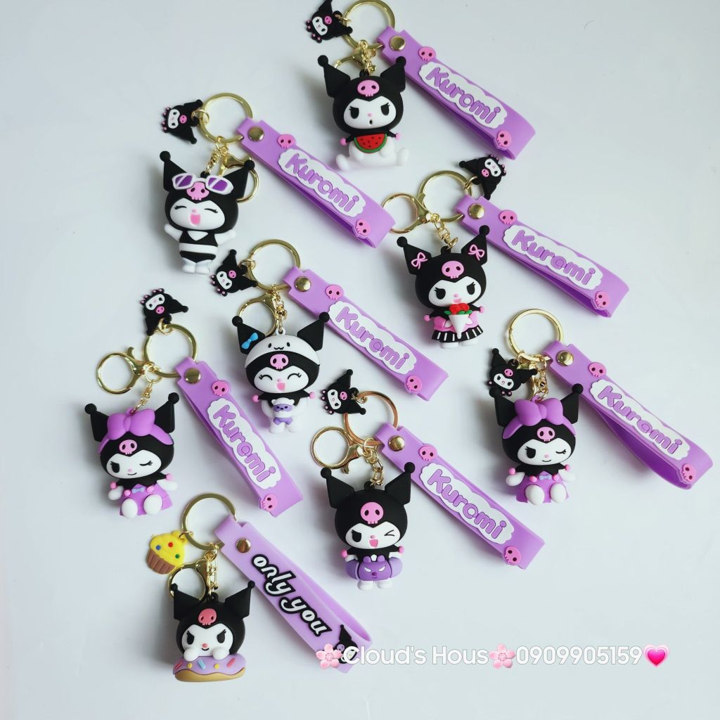 Móc Khóa Kuromi Đen & Tím