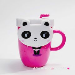 Ly Nước Nhựa Gấu Panda Kèm Muỗng