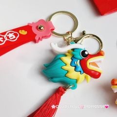 Móc Khóa Rồng Sặc Sỡ Phun Lửa Tết Tua rua - TẾT