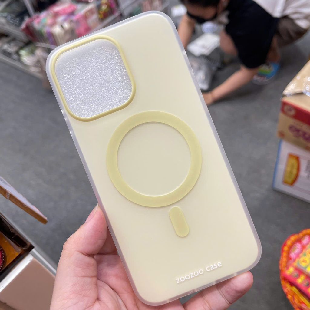 Case Ốp điện thoại iPhone Trong Nhám Magsafe Vàng Pastel Zoozoo Case iPhone 12/13/14/15/Pro/Promax