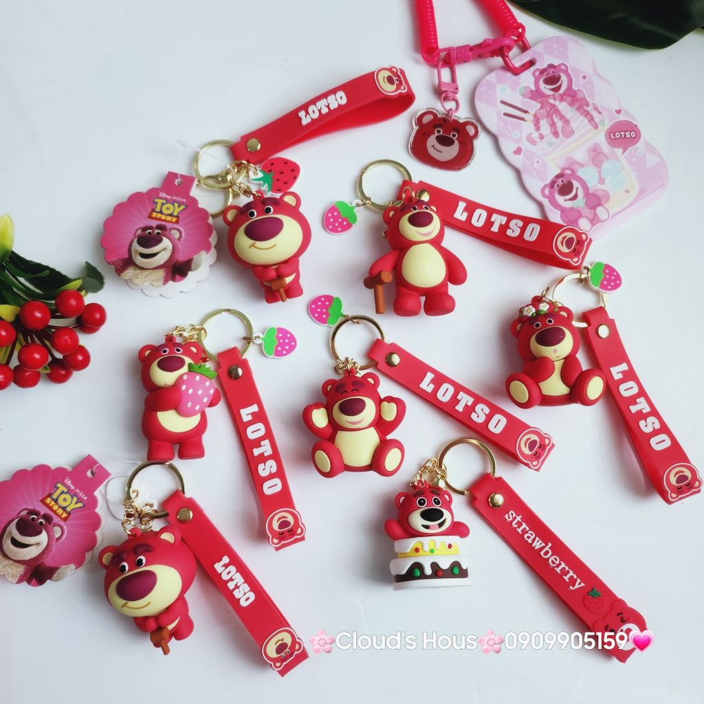 MÓC KHÓA GẤU DÂU LOTSO Mập Kute (4 mẫu)