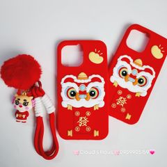 Case Ốp điện thoại iPhone Su dẻo Lân Đỏ TẾT Lì Xì iPhone 11/12/13/14/15/Pro/Promax