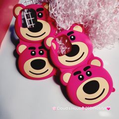 Case Ốp điện thoại iPhone Gấu dâu Lotso 2 mặt gấu dâu Su dẻo Chống Shock iPhone 11/12/13/14/Pro/Promax