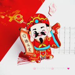Ông Thần Tài Trang Trí Ngày TẾT (Hít tủ lạnh, treo mai, treo đào,..)