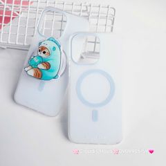Case Ốp điện thoại iPhone Trong Nhám Magsafe Xanh dương Pastel Zoozoo Case iPhone 12/13/14/15/Pro/Promax