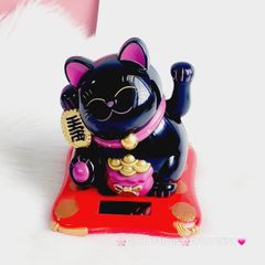 Mèo Thần Tài Nhựa Đen Size Siêu To