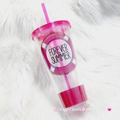 Ly Nước Thủy Tinh Trái Cây Kèm Ống Hút