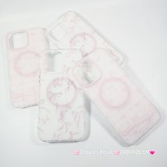 Case Ốp điện thoại iPhone Magsafe Nền Trắng Nơ Hồng PopSocket iPhone 12/13/14/15/16/Pro/Promax