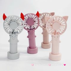 Mini Fan - Quạt Cầm Tay - Để Bàn Có Sừng Đỏ