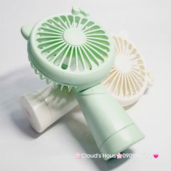 Mini Fan - Quạt Cầm Tay - Để Bàn Tai Mèo Màu Trơn Nhiều Màu